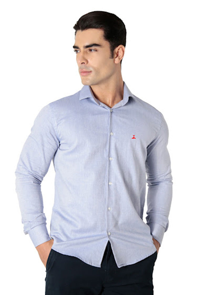 Camisa Oxford Pima Algodão Fio 80 Manga Longa Slim Fit